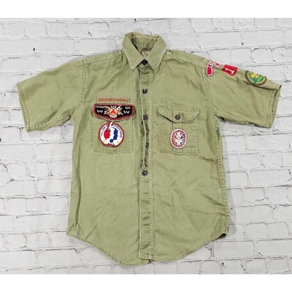 Vintage Boy Scout Shirt with Rare Patches Leesburg FL - Picture 1 of 8